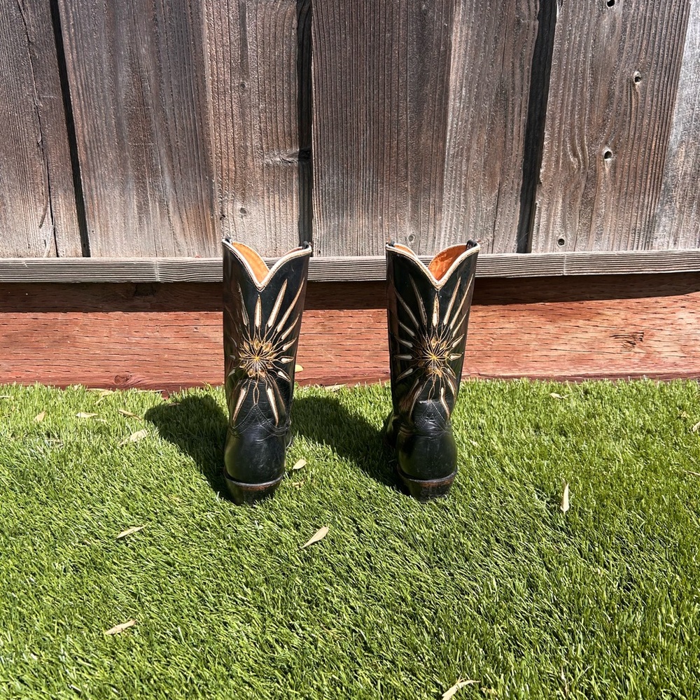 ACME Black and Gold Cowboy Boots - Picture 2 of 7
